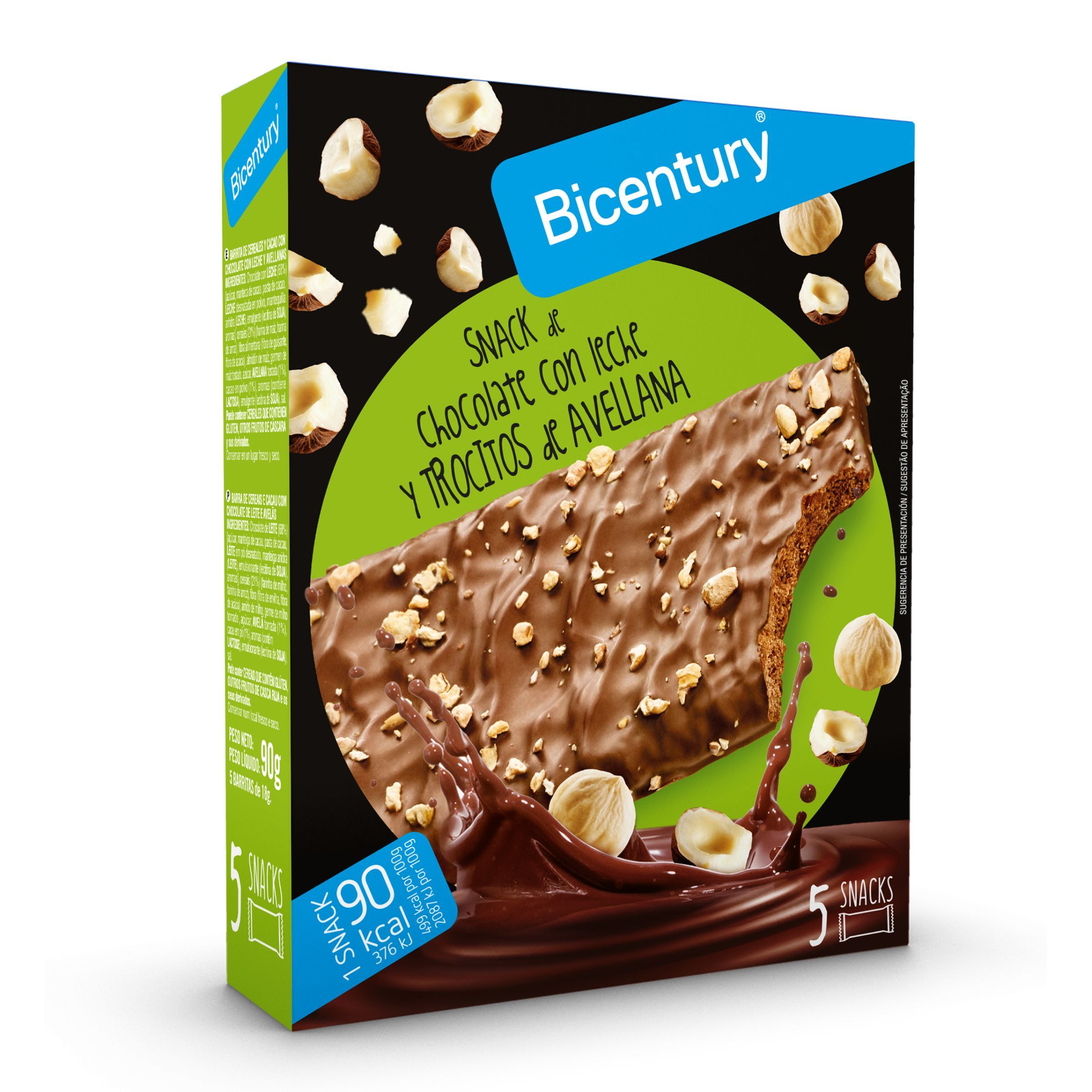 Bicentury Barras De Cereais Chocolate Leite Peda Os Avel X G