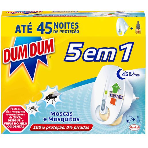 DUM DUM Insecticida Eléctrico MAX Moscas e Mosquitos 45 Noites 1 un
