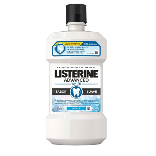 LISTERINE Elixir Advanced White Sabor Suave 500 ml