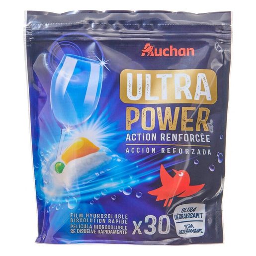 AUCHAN Detergente Máquina da Loiça Pastilhas Ultrapower 30 Un AUCHAN Detergente Máquina da Loiça Pastilhas Ultrapower 30 Un