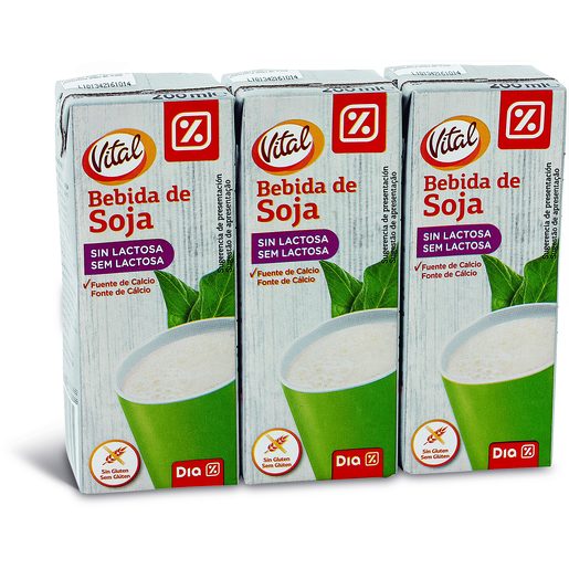 DIA VITAL Bebida de Soja Natural 3x200 ml DIA VITAL Bebida de Soja Natural 3x200 ml