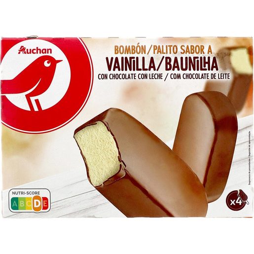 AUCHAN Gelado Baunilha/Chocolate Leite 4x120 ml