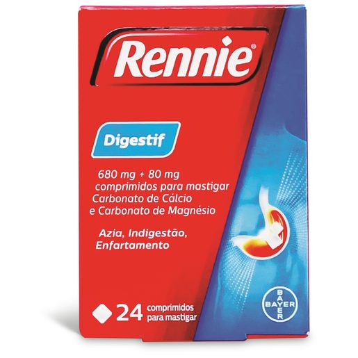 RENNIE Digestif 680 mg + 80 mg Comprimido Para Mastigar 24 un