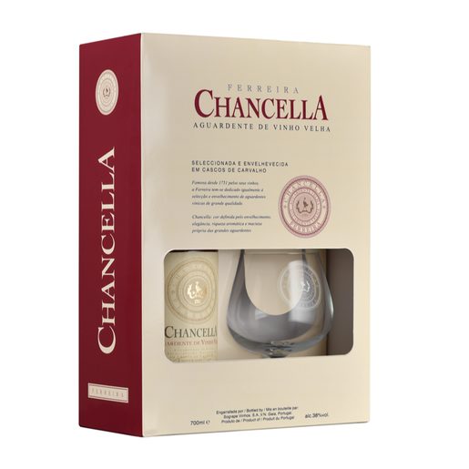 CHANCELLA Pack Aguardente Velha + Copo 700 ml