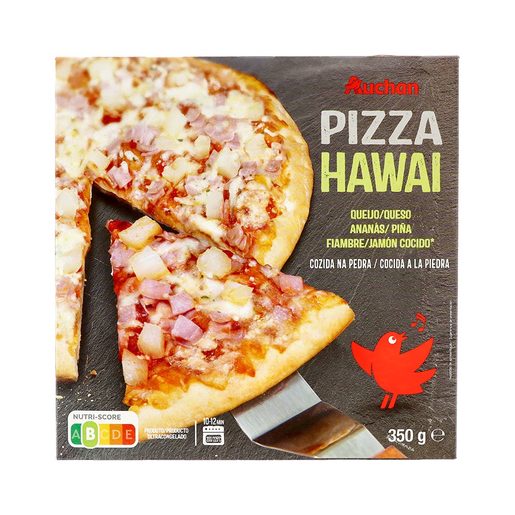 AUCHAN Pizza Hawai Cozedura em Pedra  350 g