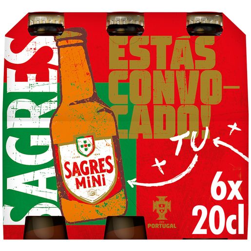 SAGRES MINI Cerveja Com Álcool 6x200 ml SAGRES MINI Cerveja Com Álcool 6x200 ml