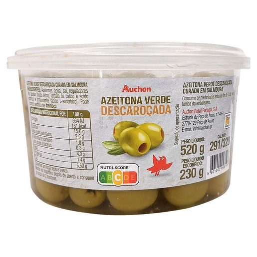 AUCHAN Azeitonas Verdes sem Caroço Taça 230 g