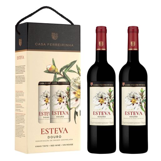 ESTEVA Caixa com 2 Garrafas de Vinho Tinto DOC Casa Ferreirinha 2x750 ml