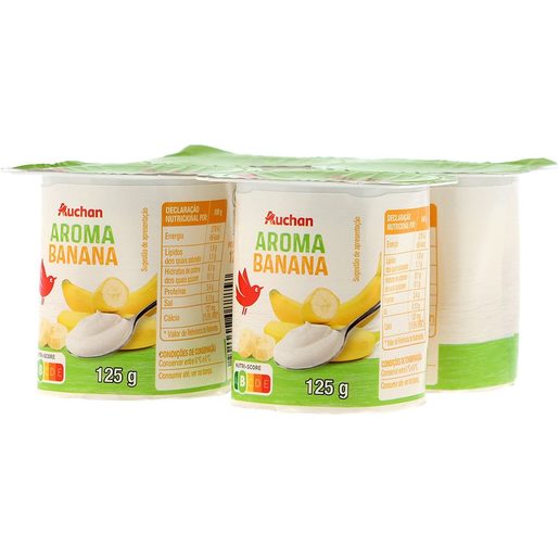 AUCHAN Iogurte Aroma Banana 4x125 g