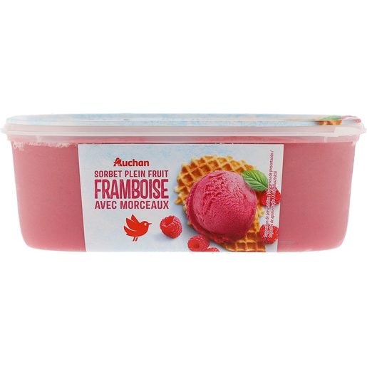 AUCHAN Gelado de Morango com Pedaços 1 L