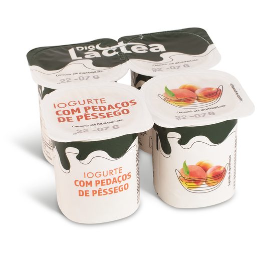 DIA LÁCTEA Iogurte com Pedaços de Pêssego 4x125 g