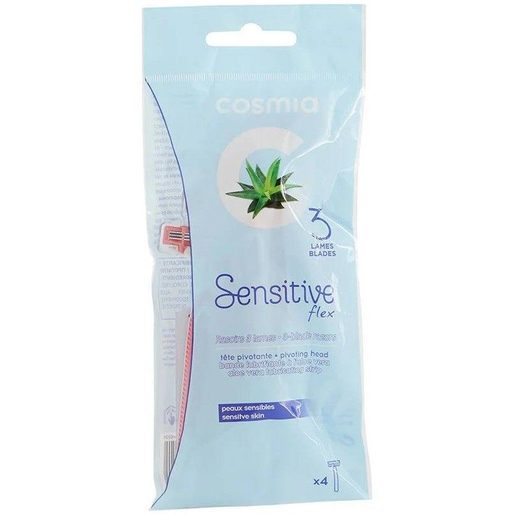 COSMIA Máquina Descartável Sensível 3 Lâminas 4 un