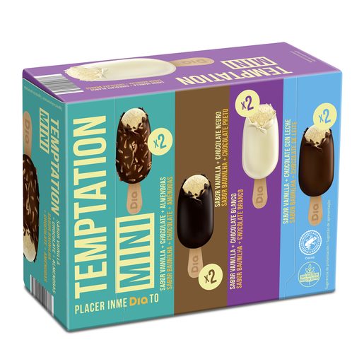 DIA TEMPTATION Gelados Multipack Mini Big Mix com 4 Sabores 8x50 ml