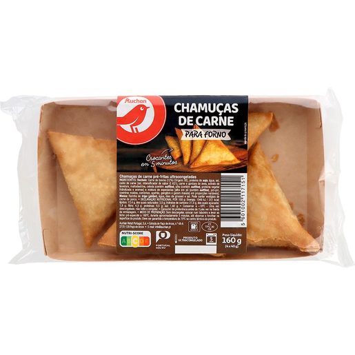 AUCHAN Chamuças de Carne para Forno Ultracongeladas (4 un) 160 g