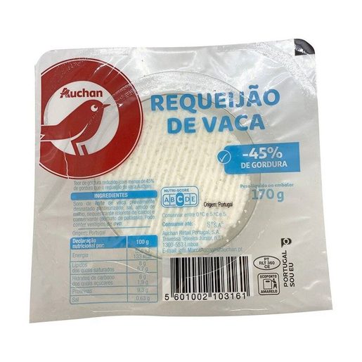 AUCHAN Requeijão de Vaca Light 170 g