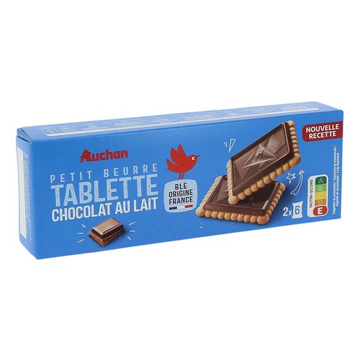 AUCHAN Bolacha Manteiga Coberta com Chocolate de Leite 150 g AUCHAN Bolacha Manteiga Coberta com Chocolate de Leite 150 g