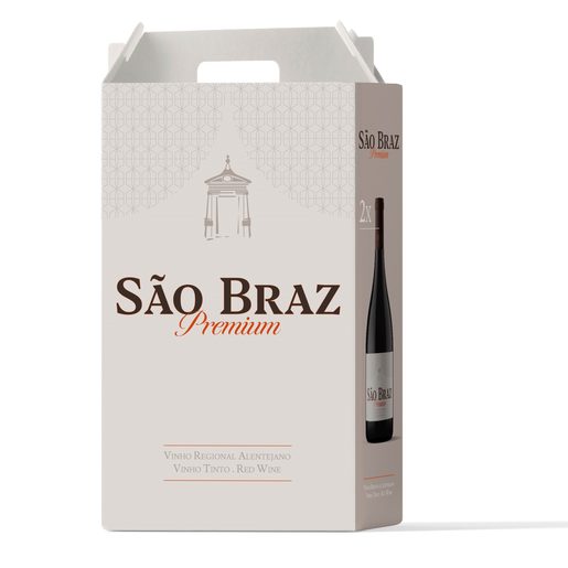 SÃO BRAZ Caixa de Garrafas Vinho Tinto Alentejano Premium 2x750 ml