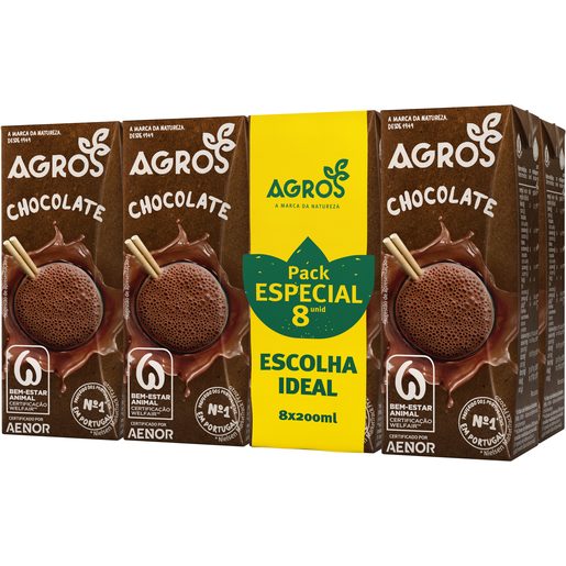 AGROS Leite com Chocolate 8x200 ml