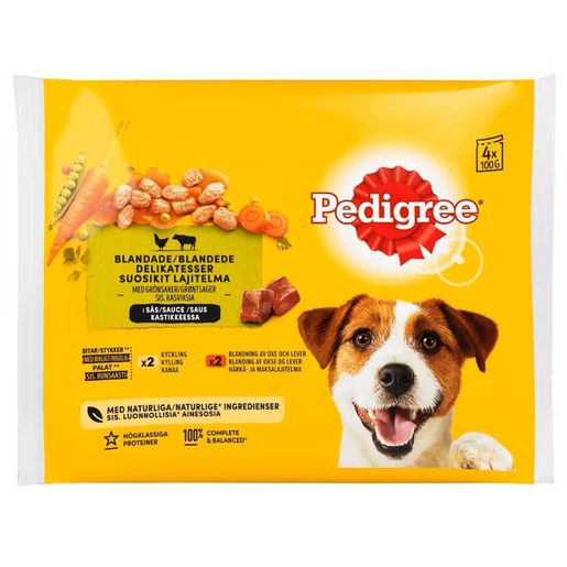 PEDIGREE Comida Húmida Cão Saquetas Molho Frango/Vaca 4x100 g PEDIGREE Comida Húmida Cão Saquetas Molho Frango/Vaca 4x100 g