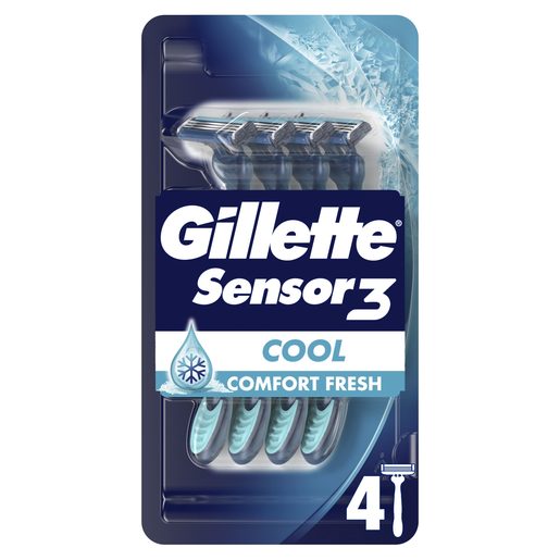 GILLETTE Máquinas Barbear Descartáveis Sensor3 Cool 4 un