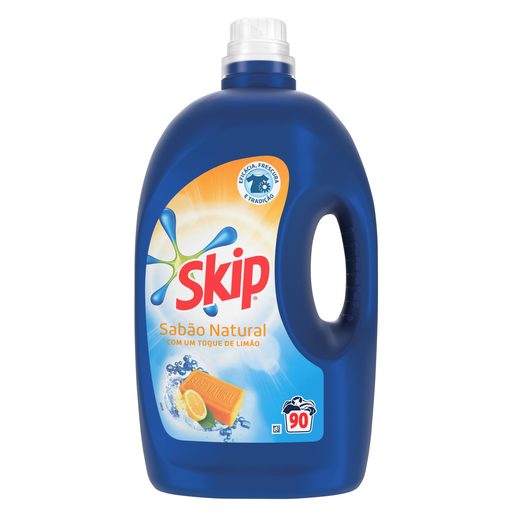 SKIP Detergente Líquido Máquina Roupa Sabão Natural 90 lv