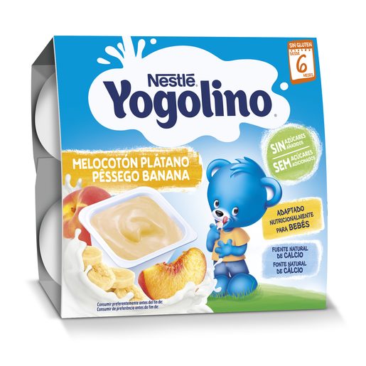 YOGOLINO Pêssego e Banana com 0% Açúcares Adicionados Nestlé 4x100 g