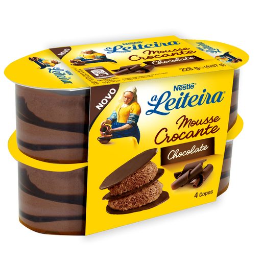 A LEITEIRA Mousse Crocante Chocolate 4x57 g