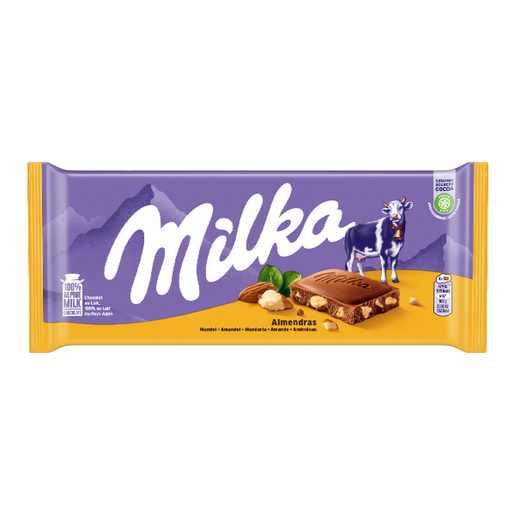 MILKA Tablete de Chocolate e Amêndoas 125 g