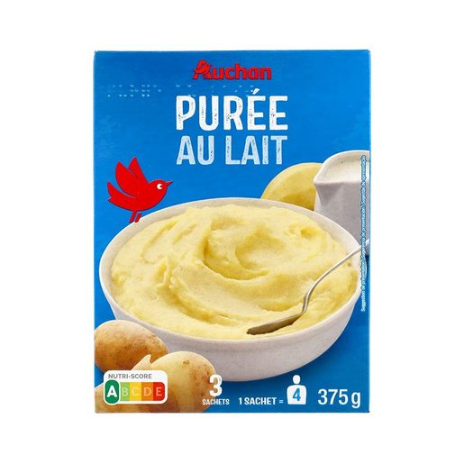 AUCHAN Puré de Batata em Flocos com Leite 3x125 g