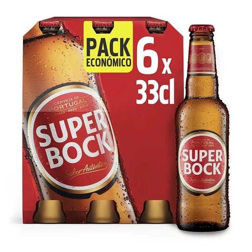 SUPER BOCK Cerveja com Álcool Garrafa 6x330 ml