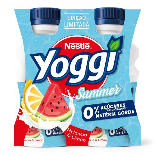 YOGGI Iogurte Líquido Summer Edition Melancia Limão 4x160 g