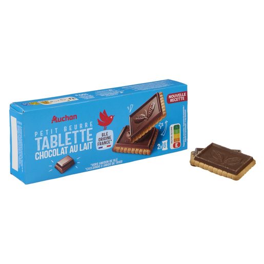 AUCHAN Bolacha de Manteiga Coberta Choco Leite 150 g