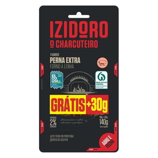 IZIDORO Fiambre Perna Extra Forno de Lenha Fatias +30gr 110 g