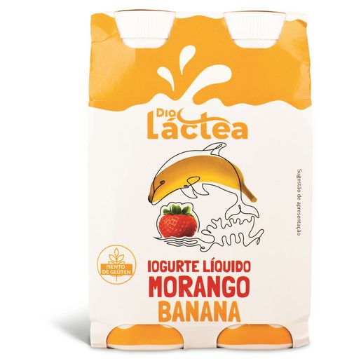 DIA LÁCTEA Iogurte Líquido Polpa Morango e Banana 4x160 g DIA LÁCTEA Iogurte Líquido Polpa Morango e Banana 4x160 g