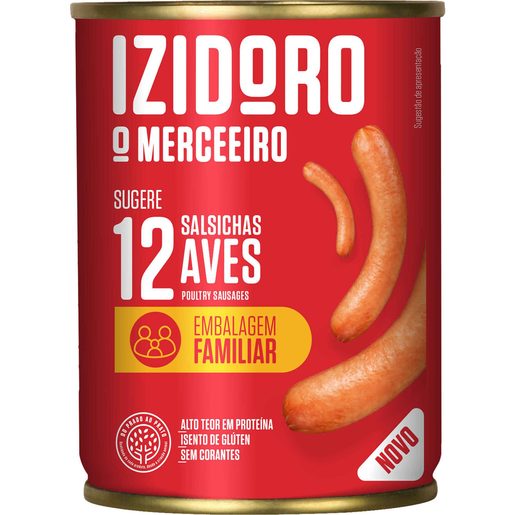 IZIDORO Salsichas Aves Lata 12 Un 240 g