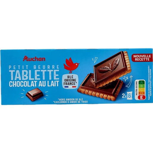 AUCHAN Bolacha de Manteiga Coberta Choco Leite 150 g