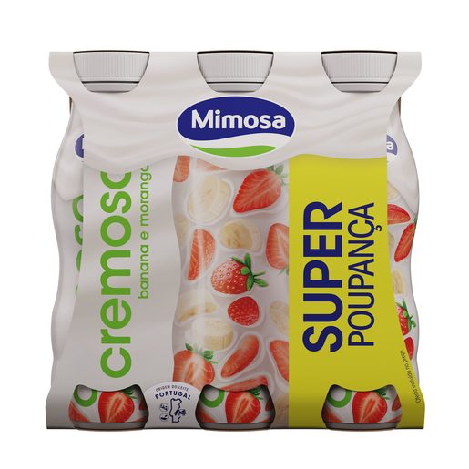 MIMOSA Iogurte Líquido Cremoso Morango e Banana Super Poupança 6x151 ml MIMOSA Iogurte Líquido Cremoso Morango e Banana Super Poupança 6x151 ml