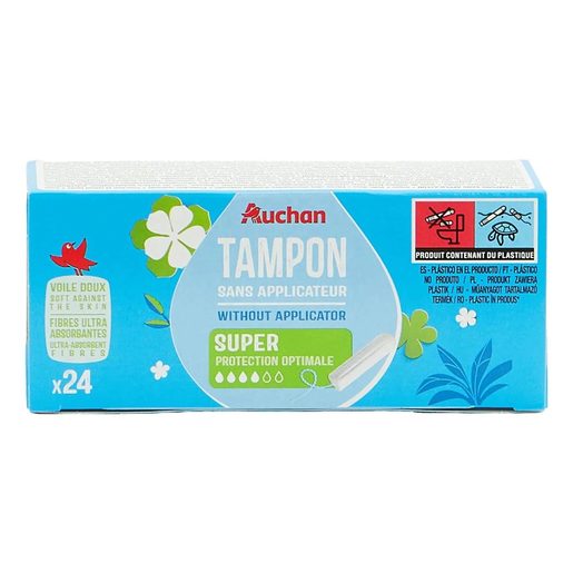 AUCHAN Tampões Super sem Aplicador 24 un