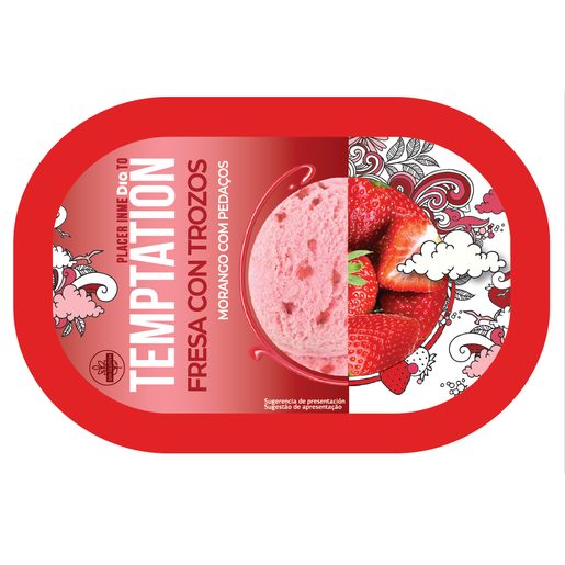 DIA TEMPTATION Gelado de Morango com Pedaços de Morango 1 L