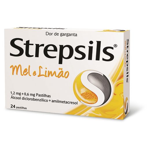 STREPSILS Mel e Limão 1,2 mg + 0,6 mg Pastilha 24 un