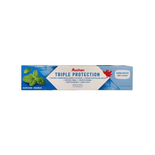 AUCHAN Pasta Dentífrica 3 em 1 Tripla Proteção 75 ml