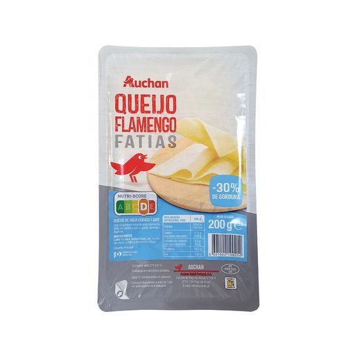 AUCHAN Queijo Flamengo Light Fatias 200 g