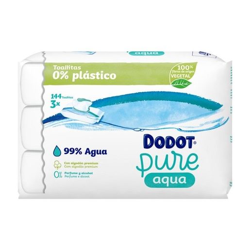 DODOT Toalhitas Aqua Pure 0% Plástico 3x48 un
