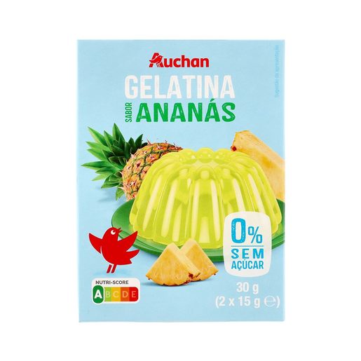AUCHAN Gelatina sem Açúcar Ananás 30 g