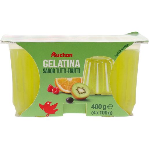 AUCHAN Gelatina Tutti Frutti 4x100 g