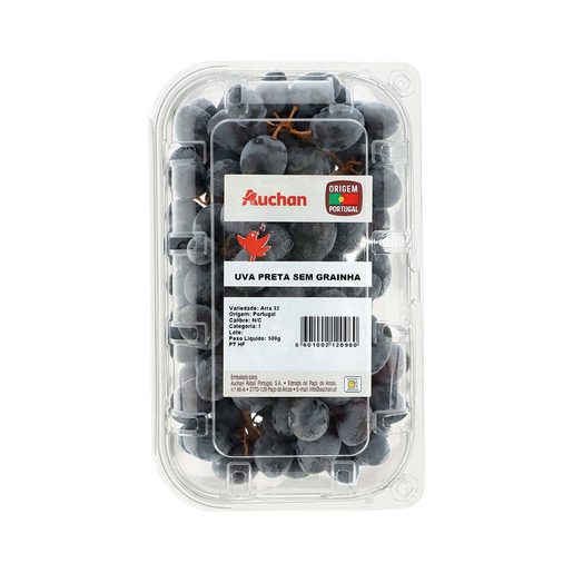 AUCHAN Uva Preta sem Grainha 500 g AUCHAN Uva Preta sem Grainha 500 g
