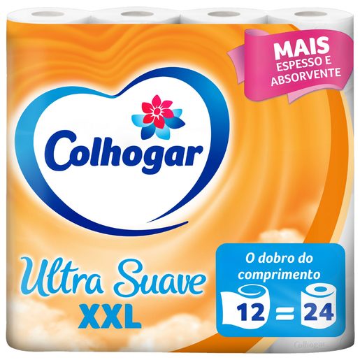 COLHOGAR Papel Higiénico Compacto Ultra Suave XXL (12R=24R) 12 un