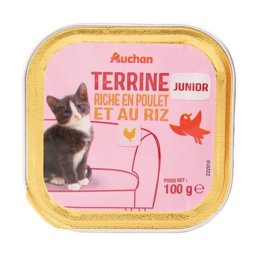 AUCHAN Comida Húmida para Gato Júnior Rico em Frango 100 g