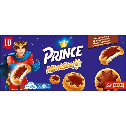 PRINCE Bolacha Recheada com Chocolate Mini Estrela 187 g