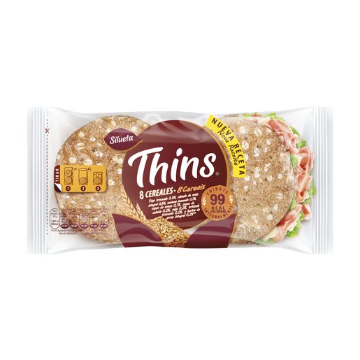 THINS Pão Sandwich Integral 8 Cereais 310 g THINS Pão Sandwich Integral 8 Cereais 310 g